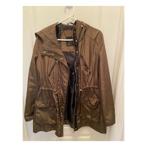 Zara Dark Green Water Resistant Rain Coat